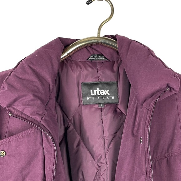 90'S VINTAGE BURGUNDY DOWN FILLED PUFFER DUSTER SLEEPING BAG COAT UTEX DESIGN - Picture 15 of 17